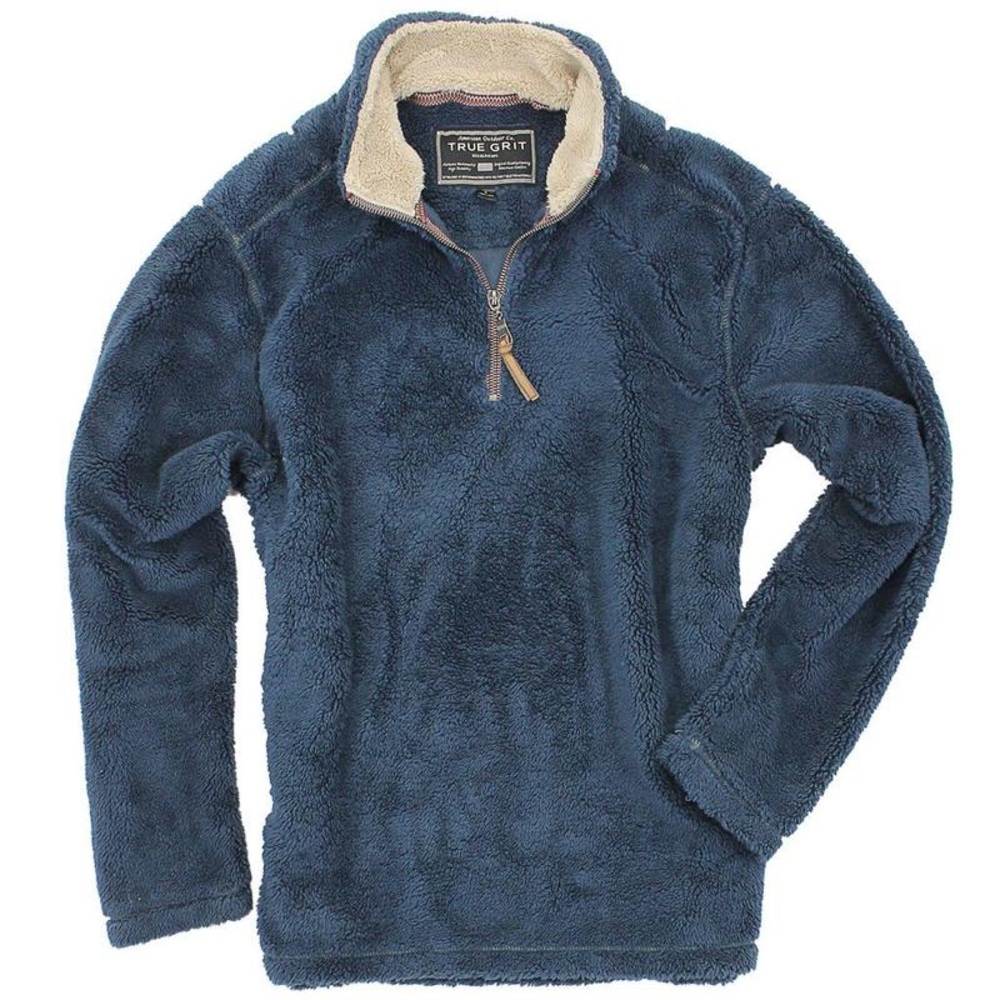 PEBBLE PILE PULLOVER 1/2 ZIP IN VINTAGE DENIM